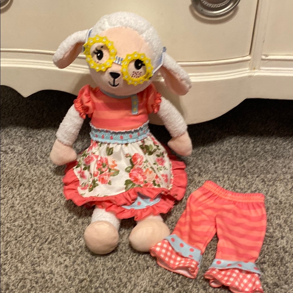 Floral Dress Lamb Plush Toy - Picture 3 of 3